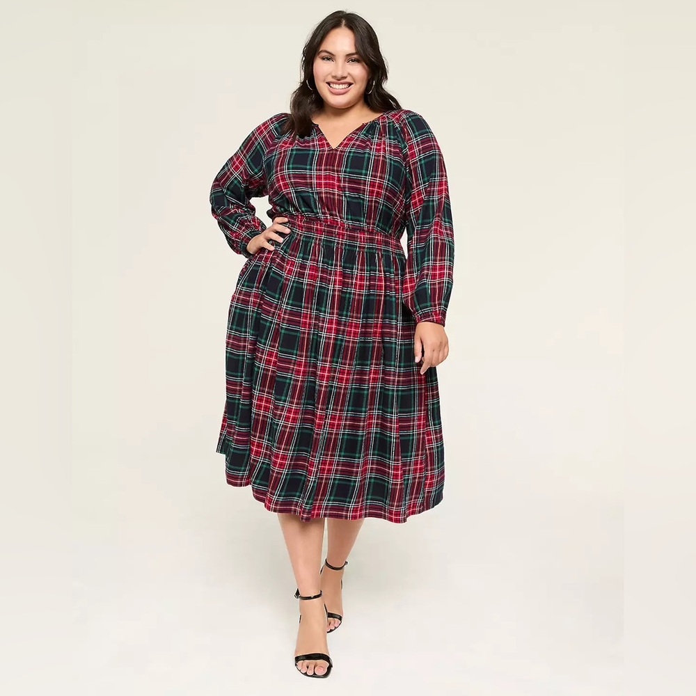 Lane Bryant Lurex Shimmer Flannel Midi Dress